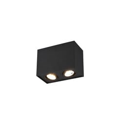 Tight rotatable matt black duo ceiling spot GU10