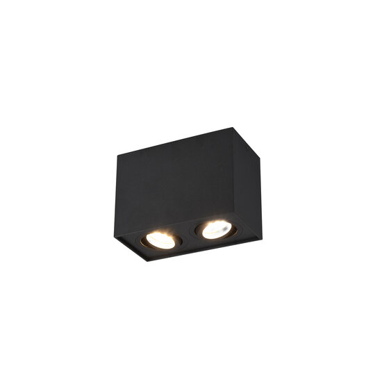 Trio Lighting Spot de plafond duo noir mat rotatif GU10 - Parfait pour les intérieurs modernes