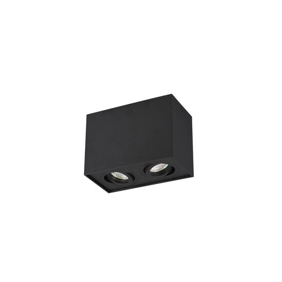 Tight rotatable matt black duo ceiling spot GU10