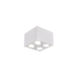 Strak draaibare 4-spots plafondlamp 4xGU10 wit