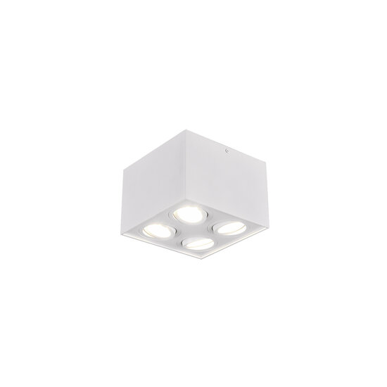 Strak draaibare 4-spots plafondlamp 4xGU10 wit