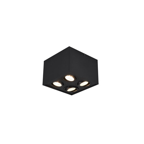 Trio Lighting Plafonnier 4 spots rotatif noir mat 4xGU10 - Solution d'éclairage idéale pour chaque pièce