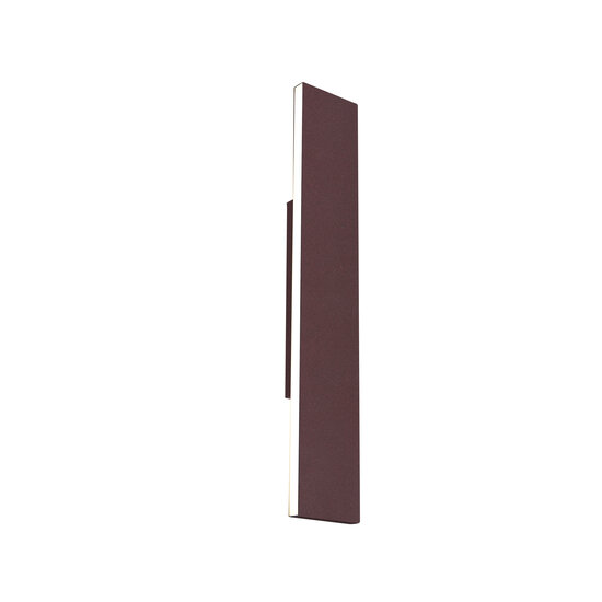 Large flat top/bottom wall lamp LED 9W 3000K rust color
