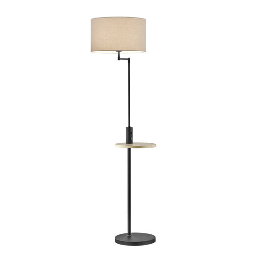 Trio Lighting Handliche drehbare Stehleuchte 1xE27 USB mattschwarz - Ideal für jeden Raum