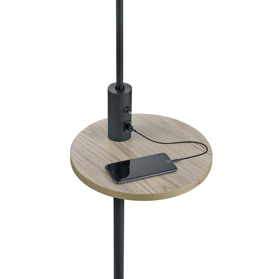 Trio Lighting Handy rotatable floor lamp 1xE27 USB matt black - Ideal for any space