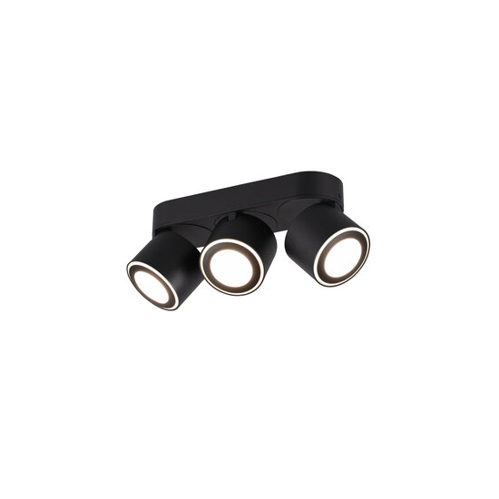 Trio Lighting Mat zwart trio inbouw of opbouw plafondspot 3x5W 3000K - Perfecte verlichting voor elke ruimte