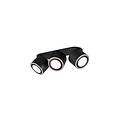 Matt black trio recessed or surface mounted ceiling spot 3x5W 3000K