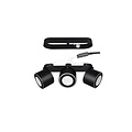 Matt black trio recessed or surface mounted ceiling spot 3x5W 3000K
