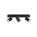 Black three-piece rotatable ceiling spot 3xGU10