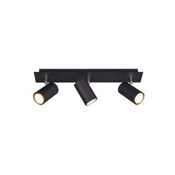 Black three-piece rotatable ceiling spot 3xGU10