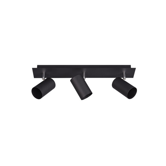 Spot de plafond rotatif noir en trois parties 3xGU10