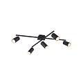 Rotatable matte black asymmetric ceiling lamp 5xGU10