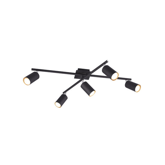 Trio Lighting Rotatable matte black asymmetric ceiling lamp 5xGU10 - Create the perfect ambiance with adjustable lighting