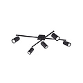 Rotatable matte black asymmetric ceiling lamp 5xGU10