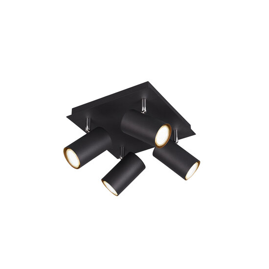 Trio Lighting Cuatro focos de techo 4xGU10 negro mate - Solución de iluminación ideal para cualquier espacio