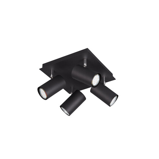 Four-part ceiling spotlights 4xGU10 matt black