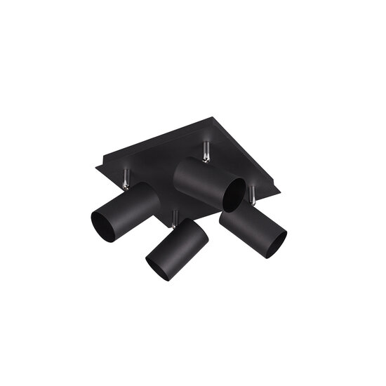 Spots de plafond en quatre parties 4xGU10 noir mat