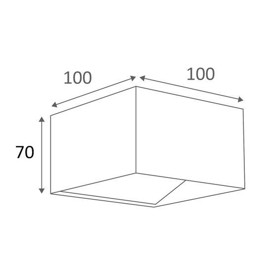 Wall lamp LED square 5W up/down 100mm wide