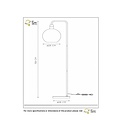 Schwarz mit Messing-Stehlampe mit Rauchlampe E27