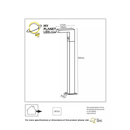 Design schwarzer Gartenmast mit Bewegungssensor