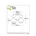 Matt gold/brass ceiling lamp 3xE27 with fumed bulbs