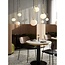 Suspension Danish Design, abat-jour en verre opale blanc, laiton, douille E27 max 15W, hauteur 60,5cm, IP20
