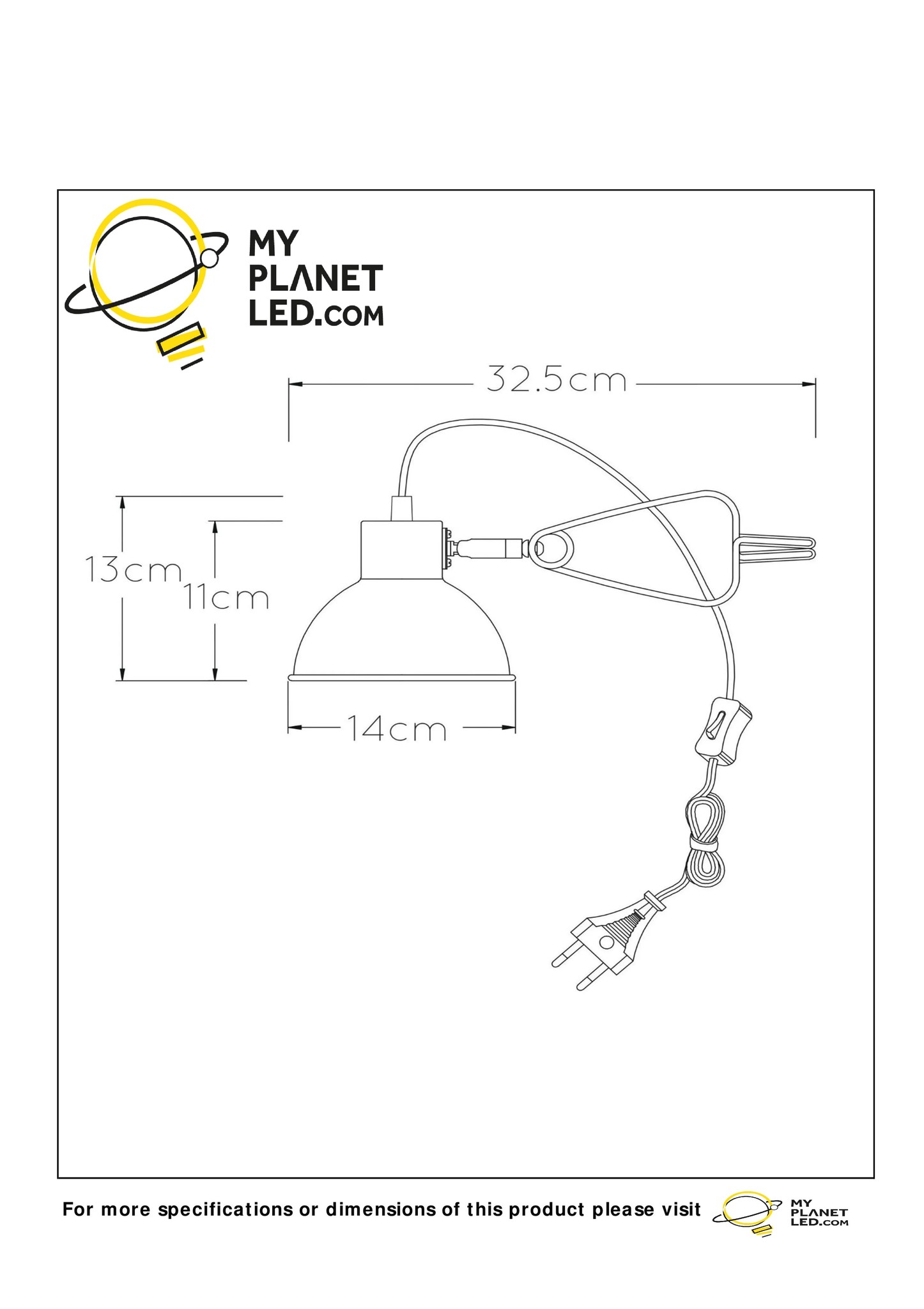 DIGITUS Lampe LED avec pince de fixation et port USB, noir