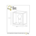 Cube wall lamp black E27 lamp base
