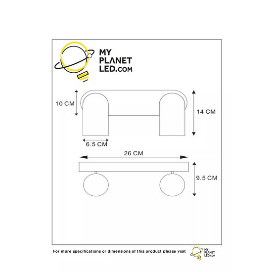Spot de plafond cylindrique 2xGU10 noir