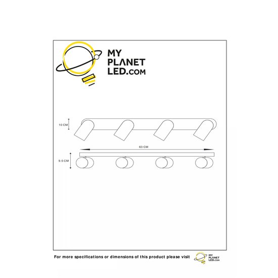Spot de plafond cylindrique 4xGU10 noir