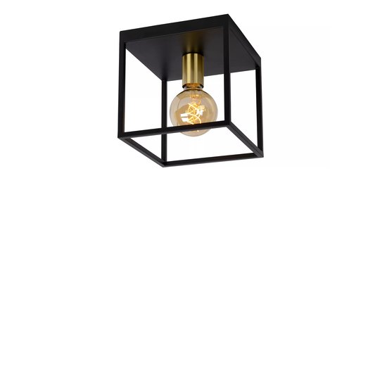 Schlanke minimalistische kubische Deckenlampe E27 schwarz