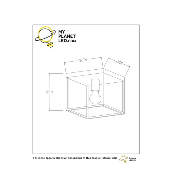 Schlanke minimalistische kubische Deckenlampe E27 schwarz