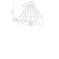 Lámpara colgante con aros LED blanco o negro 99 W 80 cm