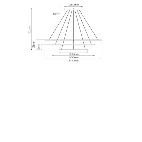Hanglamp met ringen LED wit of zwart 99 W 80 cm