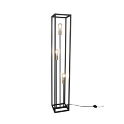 Vito lámpara de pie metal negro mate, 3xE27, 153 cm, bombilla excl.