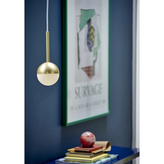 Stylish hanging lamp 10 cm sphere G9 matt gold/brass