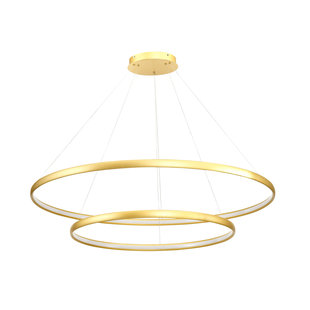 Dubbele cirkel lamp goud rond 65 W LED 120 cm 4000K