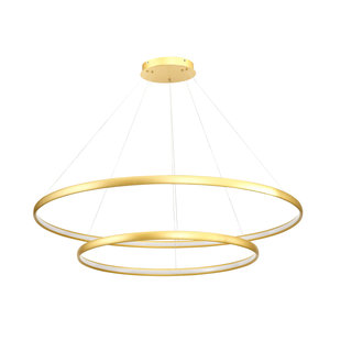 Lámpara círculo doble oro redonda 65 W LED 120 cm 4000K