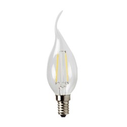 LED candle lamp filament wind gust 2W and 4W matt white or clear