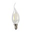 Lámpara vela LED incandescente ráfaga 2W y 4W blanco mate o transparente