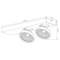 Spot de plafond avec 2 x AR111 12W blanc ou noir