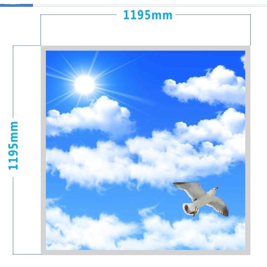 Large cloud ceiling 120x120cm with frame included