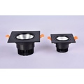 Quadratische schwarze LED-Einbauleuchte 24W dimmbar 14cm x 14cm Außengröße