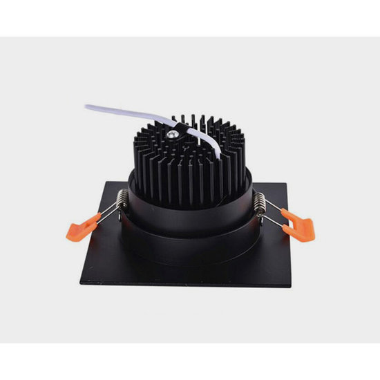 Quadratische schwarze LED-Einbauleuchte 24W dimmbar 14cm x 14cm Außengröße
