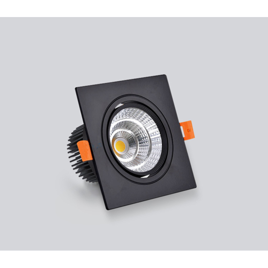 Vierkante zwarte LED inbouwlamp 24W dimbaar 14cm x 14cm buitenmaat