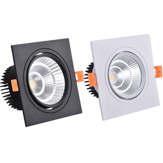 Square white LED recessed lamp 20W dimmable 14cm x 14cm outer size