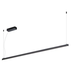 Lámpara colgante larga linea luz fina para escritorio negra 240cm 52W regulable