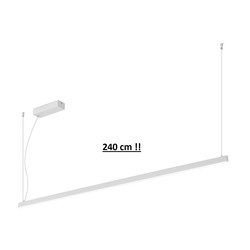 Lange feine Lichtlinie Pendelleuchte für Schreibtisch weiß 240cm 52W dimmbar