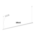 Fantasia GURI lange schmale Lichtleisten-Pendelleuchte weiß 180cm, 40W LED, 2960 Lumen, dimmbar