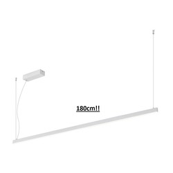 Lange schmale oszillierende Lichtbalken-Pendelleuchte weiß 180cm 40W